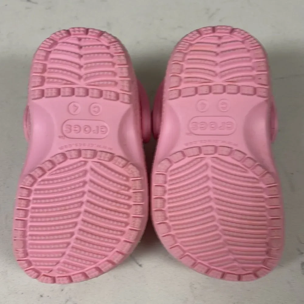 Crocs Littles Kids Pink Glitter Clogs - Pink Size 4 Unlined Glitter